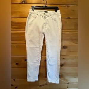 Eileen Fisher White Straight-Leg Pants size 8 98% organic cotton 2% spandex